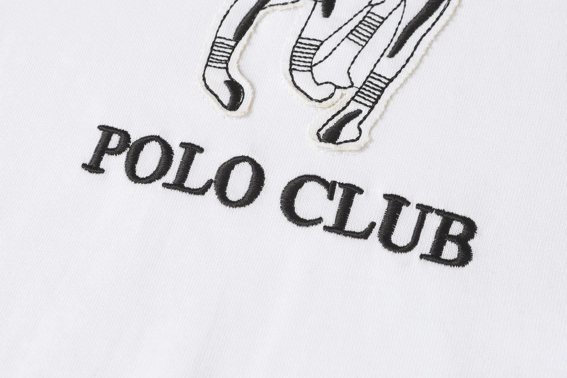 P140 💰 Actual pictures [High-end quality] Code: 8910# Color: Black White Size: S to XXL 2026ss New Ralph Lauren 320g customized fabric Round neck short sleeves Special embroidery Burnt patch Loose version for men and women